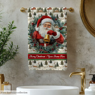 Serviettes de bain de Noël Monogrammé du Père Noël
