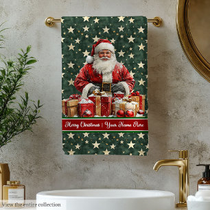 Serviettes de bain de Noël Monogrammé du Père Noël
