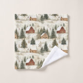 Serviettes de bain de Noël Monogrammé du Père Noël (Gant de toilette)