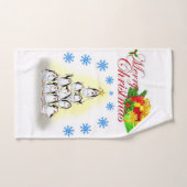 Serviettes de bain de Noël, Pingouin (Serviette à main)