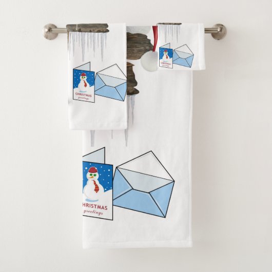 Serviettes de bain de Noël, Snowman (En situation)