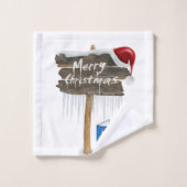 Serviettes de bain de Noël, Snowman (Gant de toilette)