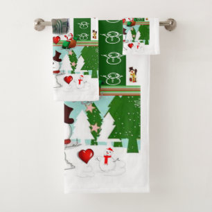 Serviettes de bain de Noël, Snowman