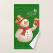 Serviettes de bain de Noël, Snowman (Serviette à main)