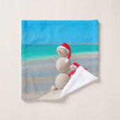 Serviettes de bain de Noël, Snowman (Gant de toilette)