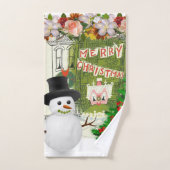 Serviettes de bain de Noël, Snowman (Serviette à main)
