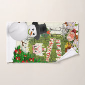 Serviettes de bain de Noël, Snowman (Serviette à main)