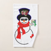 Serviettes de bain de Noël, Snowman Iphone (Serviette à main)