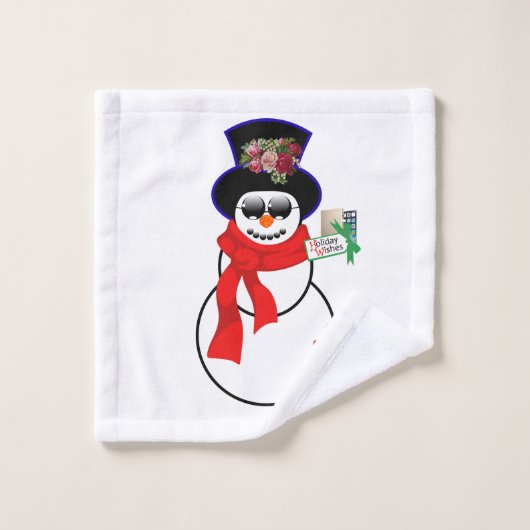 Serviettes de bain de Noël, Snowman Iphone (Gant de toilette)