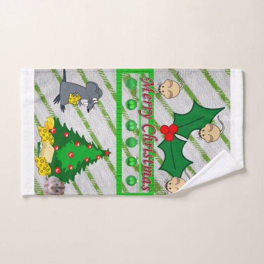 Serviettes de bain de Noël, souris (Serviette à main)