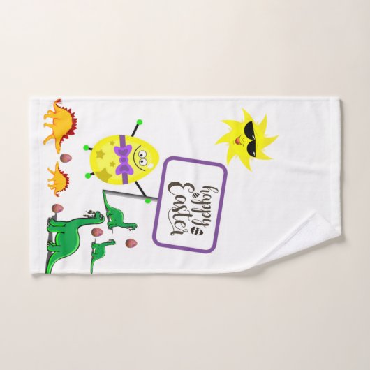 Serviettes de bain de Pâques set Dinosaur (Serviette à main)