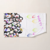 Serviettes de bain de pingouins joyeux - Texte per (Serviette à main)