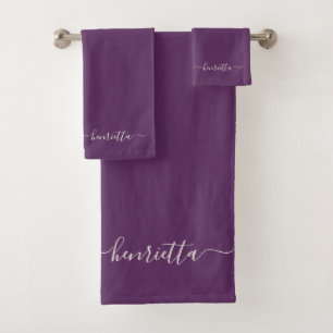 Serviettes De Bain Eggplant Salle De Bain Élégant 