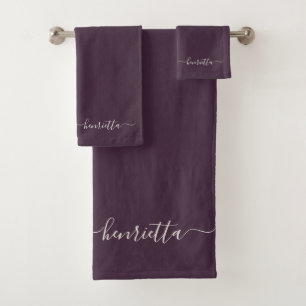Serviettes De Bain Eggplant Salle De Bain Élégant 