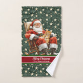 Serviettes de bain en aquarelle Père Noël sur mesu (Serviette à main)
