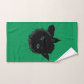 Serviettes de bain en chat noir Choisir la couleur (Serviette à main)
