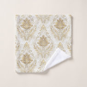 Serviettes de bain en crème douce damassé victorie (Gant de toilette)
