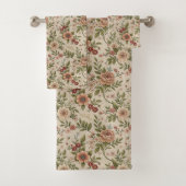 Serviettes de bain en Damas sage Shabby Chic Paste (En situation)