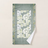 Serviettes de bain en dentelle grise et blanche (Serviette à main)