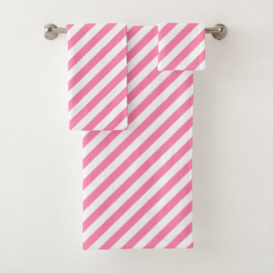Serviettes De Bain En Diagonale Rose