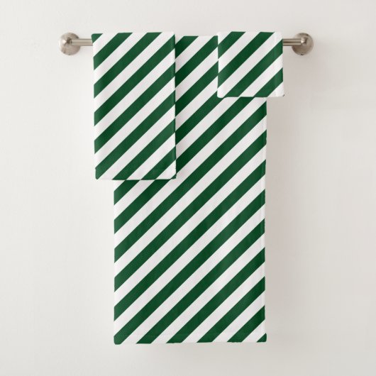 Serviettes De Bain En Diagonale Vert (En situation)