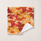 Serviettes de bain en feuillage rouge orange jaune (Gant de toilette)