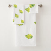 Serviettes de bain en feuilles de chêne (En situation)