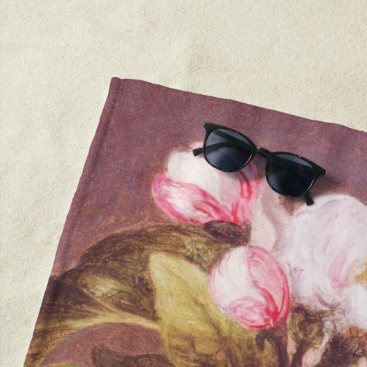 Serviettes de bain en fleurs cerises (En situation)