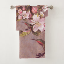 Serviettes de bain en fleurs cerises