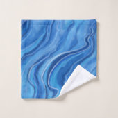 Serviettes de bain en marbre bleu Set Cadeau (Gant de toilette)