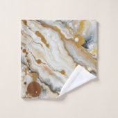 Serviettes de bain en or blanc Waves (Gant de toilette)