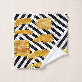 Serviettes de bain en or noir et blanc (Gant de toilette)