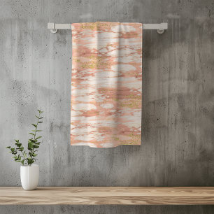 Serviettes de bain en pierre rose marbre rose