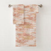 Serviettes de bain en pierre rose marbre rose (En situation)