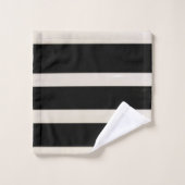 Serviettes de bain en rayures noir et blanc (Gant de toilette)