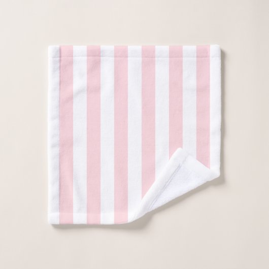 Serviettes de bain en rayures roses et blanches (Gant de toilette)