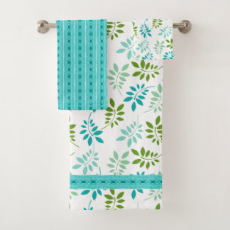 Serviettes de bain Fermes vertes et rubans