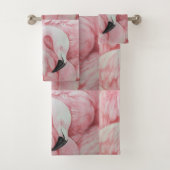 Serviettes de bain flamants roses (En situation)