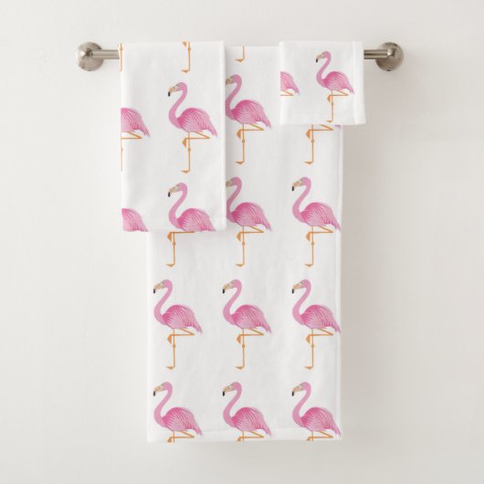 Serviettes de bain flamboyantes roses (En situation)