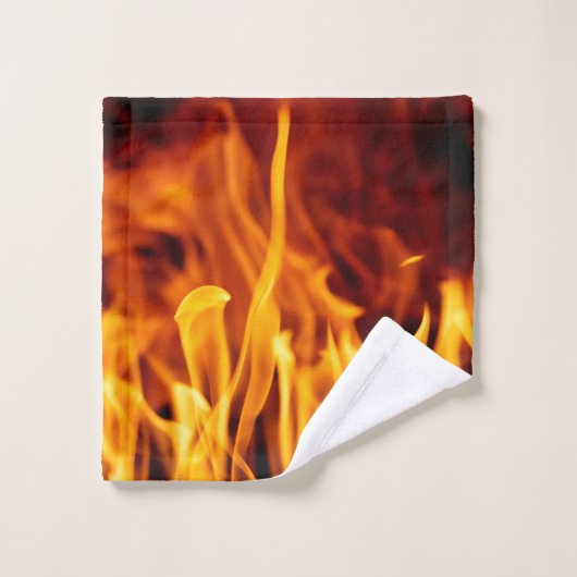 Serviettes de bain, Flames sur support noir (Gant de toilette)