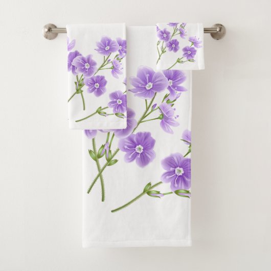 Serviettes de bain Fleurs sauvages violets (En situation)