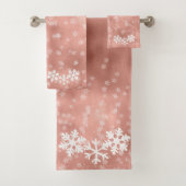 Serviettes de bain flocon de neige rose gold pour  (En situation)