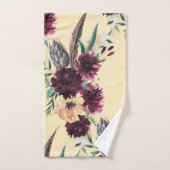 Serviettes de bain florales contemporaines Bourgog (Serviette à main)
