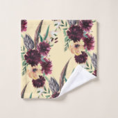 Serviettes de bain florales contemporaines Bourgog (Gant de toilette)