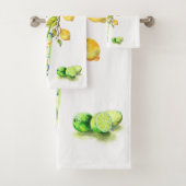 Serviettes de bain fraîches en citron - Texte pers (En situation)