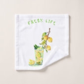 Serviettes de bain fraîches en citron - Texte pers (Gant de toilette)