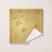 Serviettes de bain Gold Music - Musique Notes Déco (Gant de toilette)