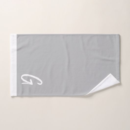 Serviettes de bain grises et Monogrammes (Serviette à main)