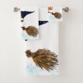 Serviettes de bain Halloween sorcière Citrouille V (En situation)