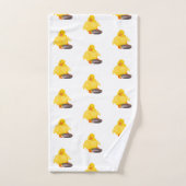 Serviettes de bain Jaune Canard Jaune Happy Dock (Serviette à main)
